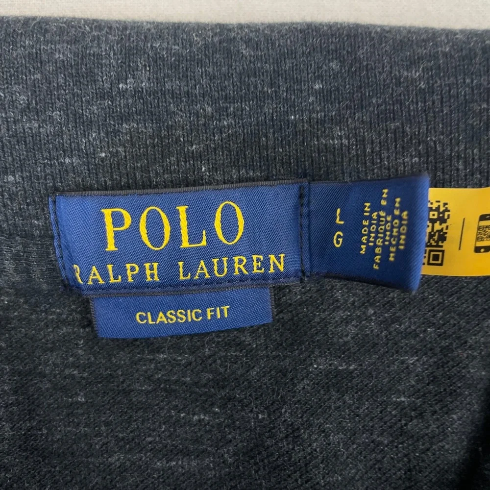 Polo Ralph Lauren Mens Classic Fit Short Sleeve Polo Shirt Gray Heather Large